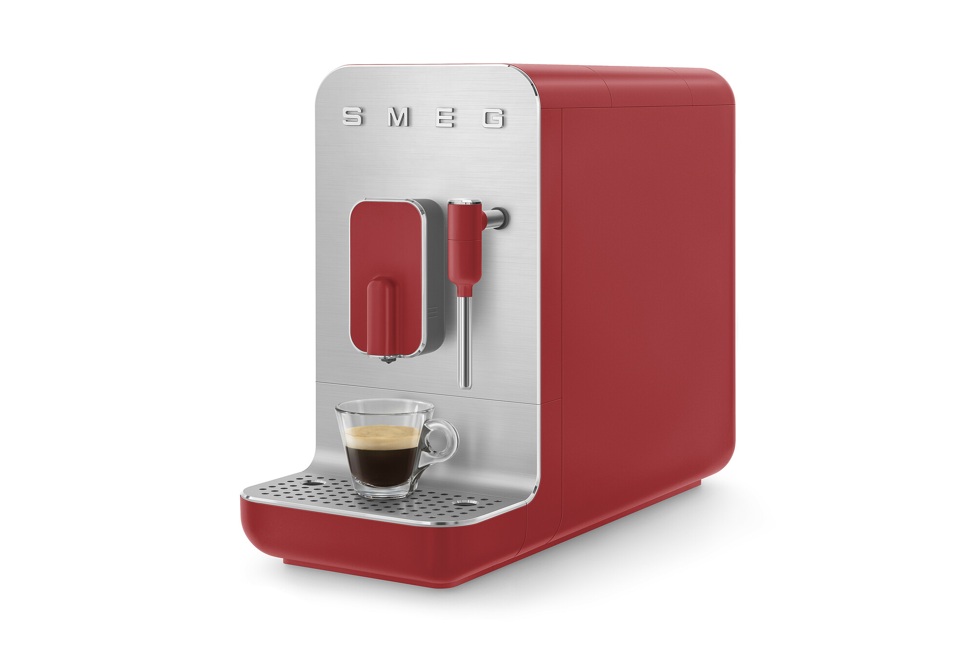 SMEG Kaffeevollautomat mit Dampffunktion Rot Matt