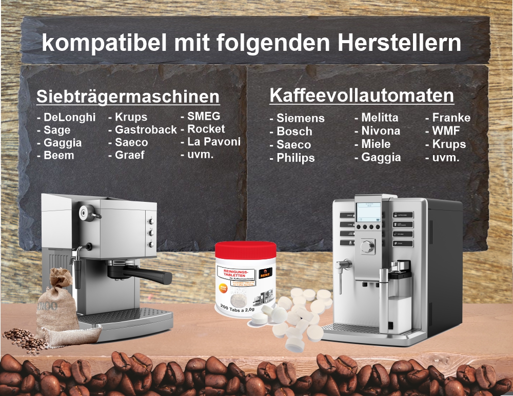 25 Reinigungstabletten a 2g für Kaffeevollautomaten und Siebträger