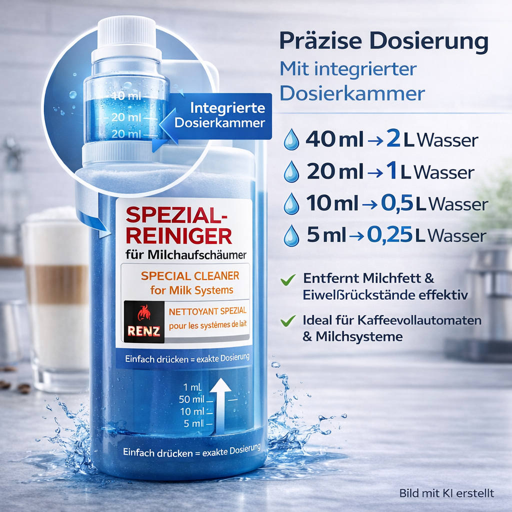 Renz Milchschaumreiniger 8X 1000ml Spezialreiniger für Milchsysteme - Milchsystemreiniger