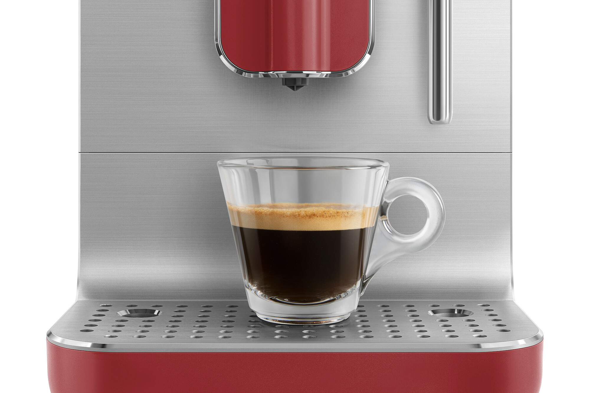 SMEG Kaffeevollautomat mit Dampffunktion Rot Matt