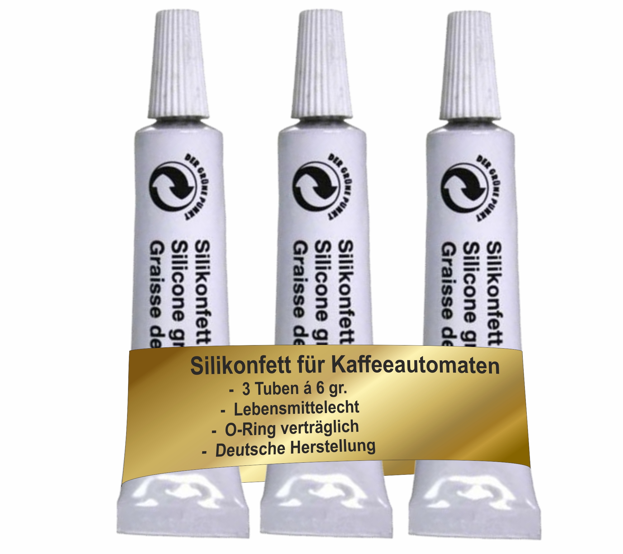 Silikonfett für Kaffeevollautomaten 3 Tuben à 6g Lebensmittelecht für Brühgruppe Dichtung O-Ring