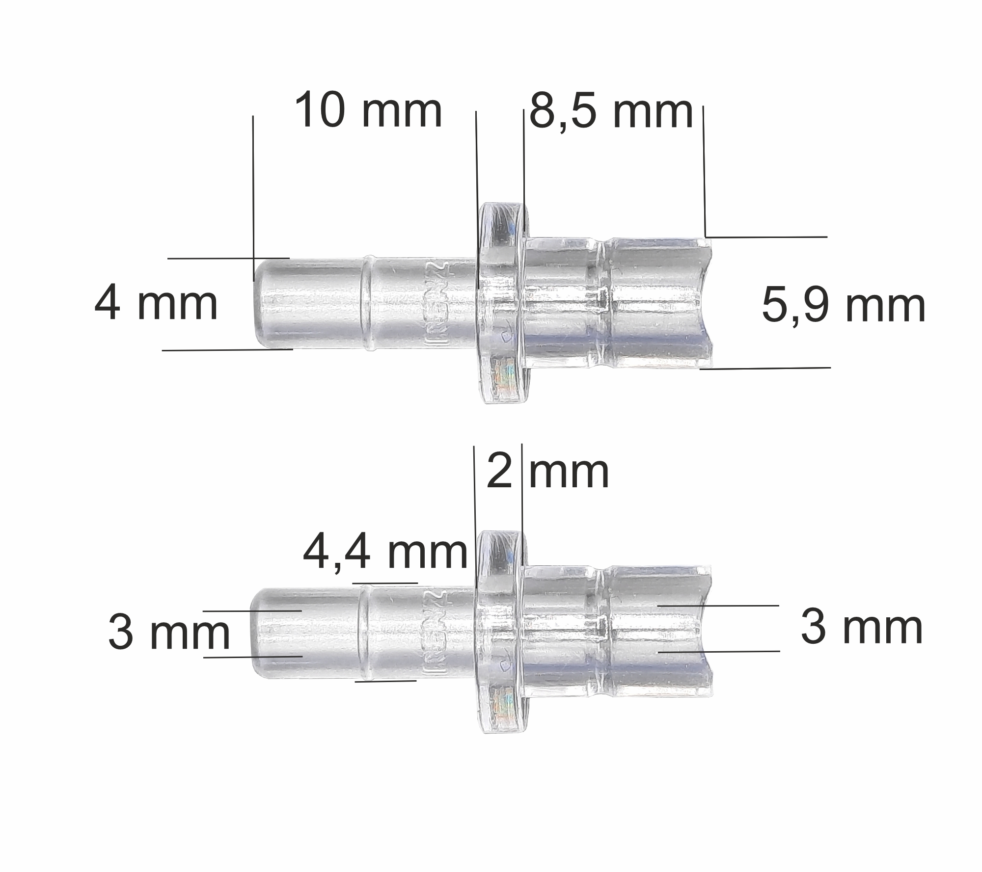 3 Fluid Nippel I-Form mit Haltering passend Jura Milchschlauch