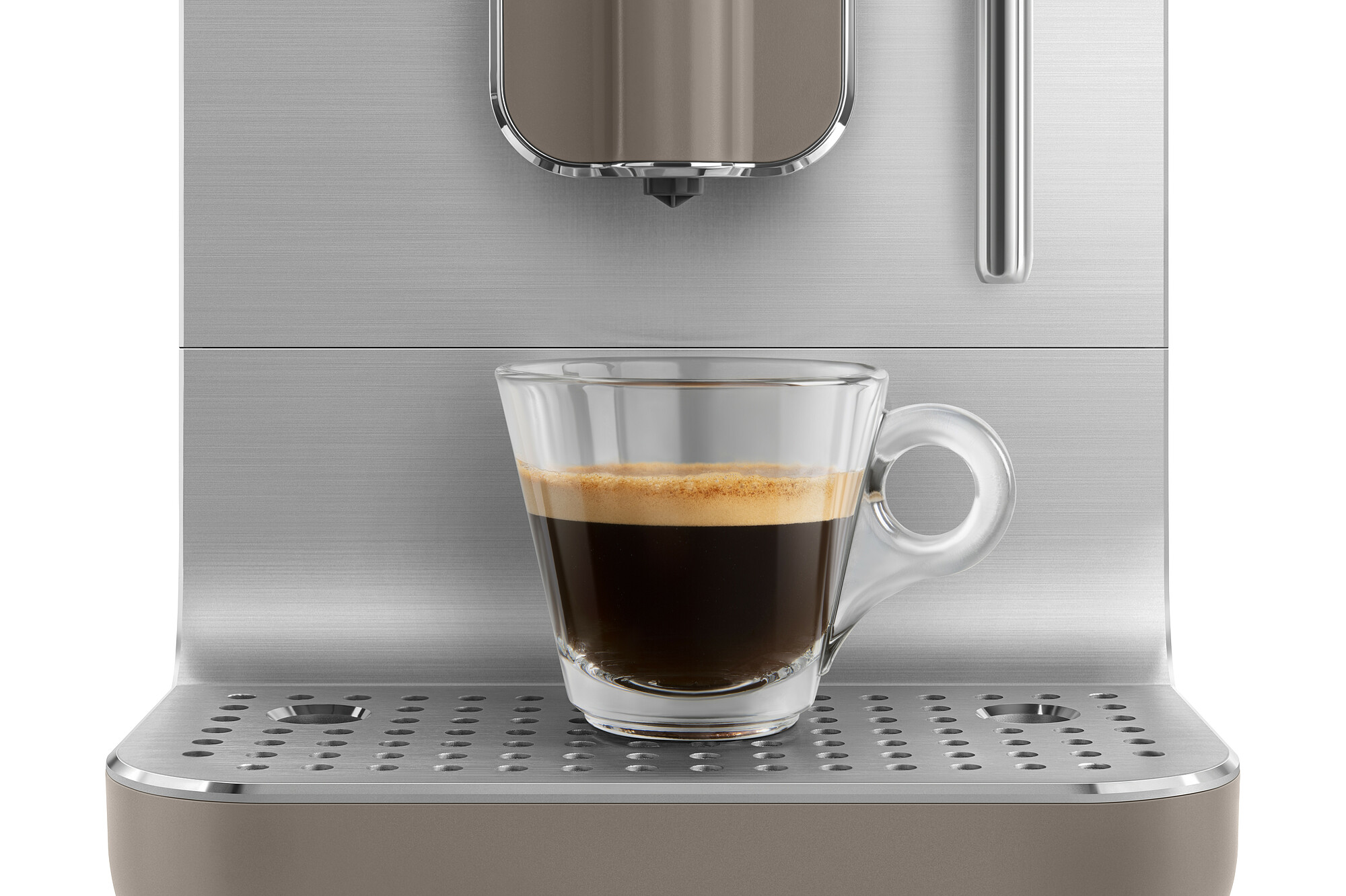 SMEG Kaffeevollautomat mit Dampffunktion Taupe Matt