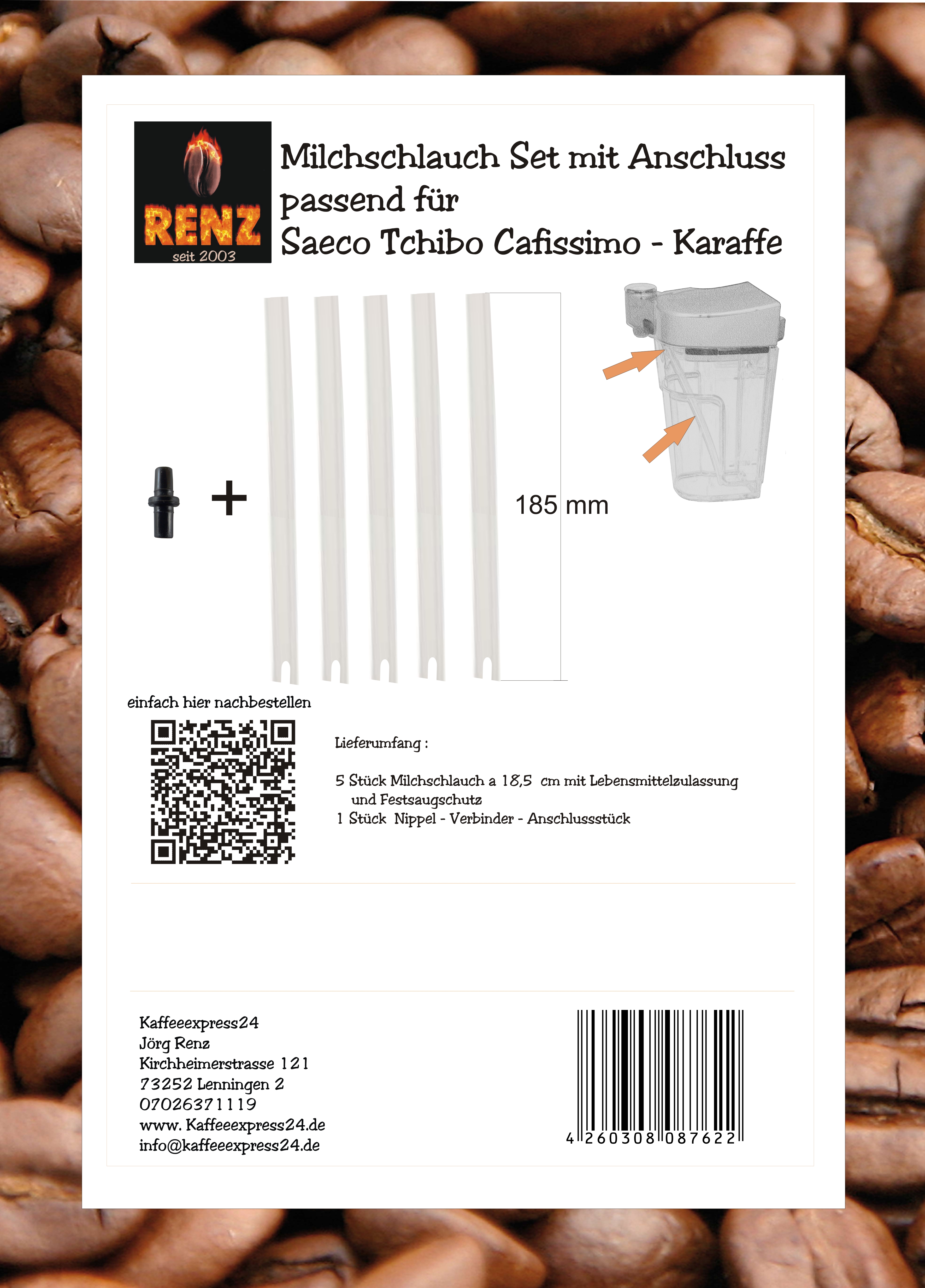 Milch-Schlauch Set passend für Saeco Tchibo Cafissimo Latte - Karaffe