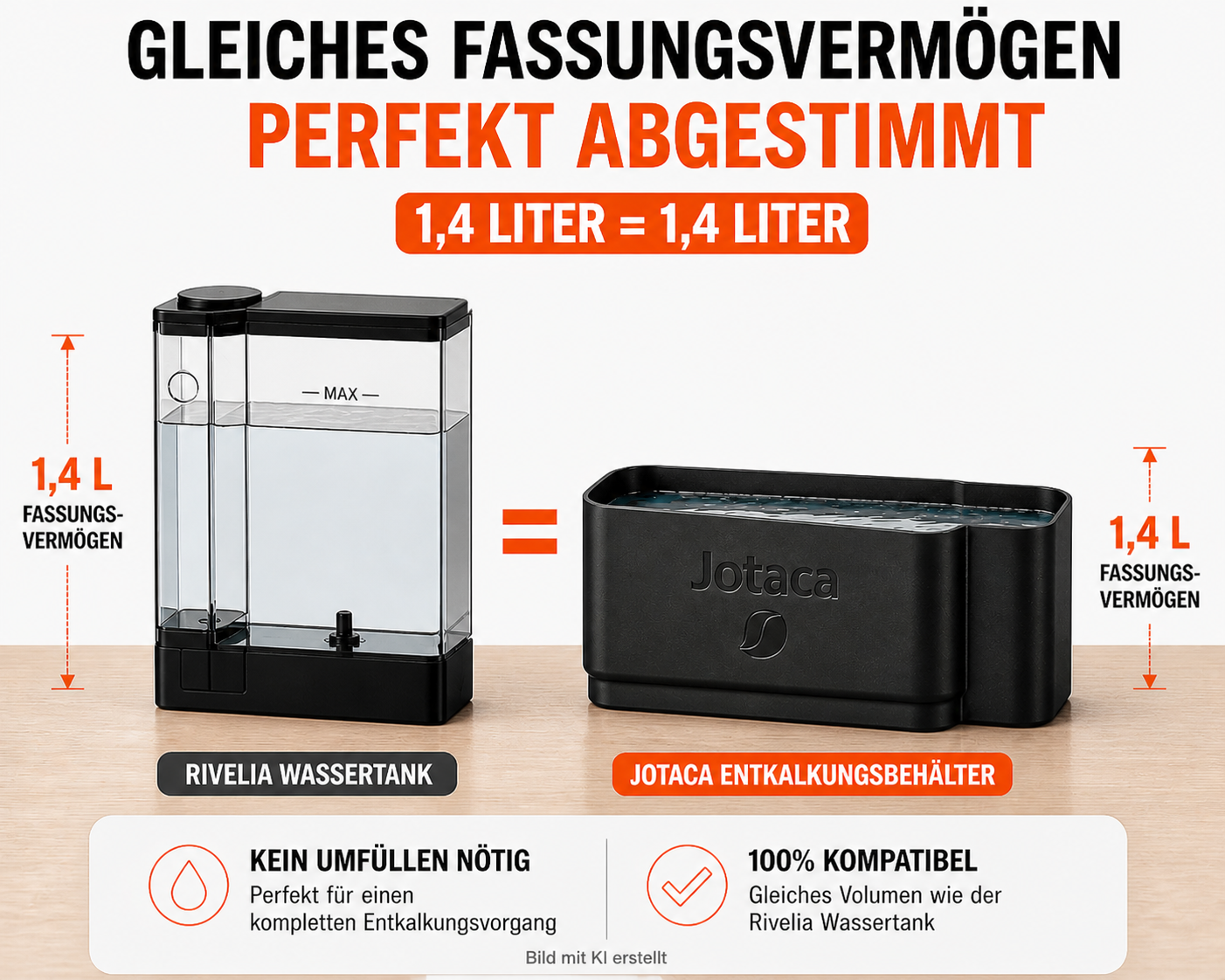 Entkalkungs- Spülbehälter kompatibel mit DeLonghi Rivelia Serie