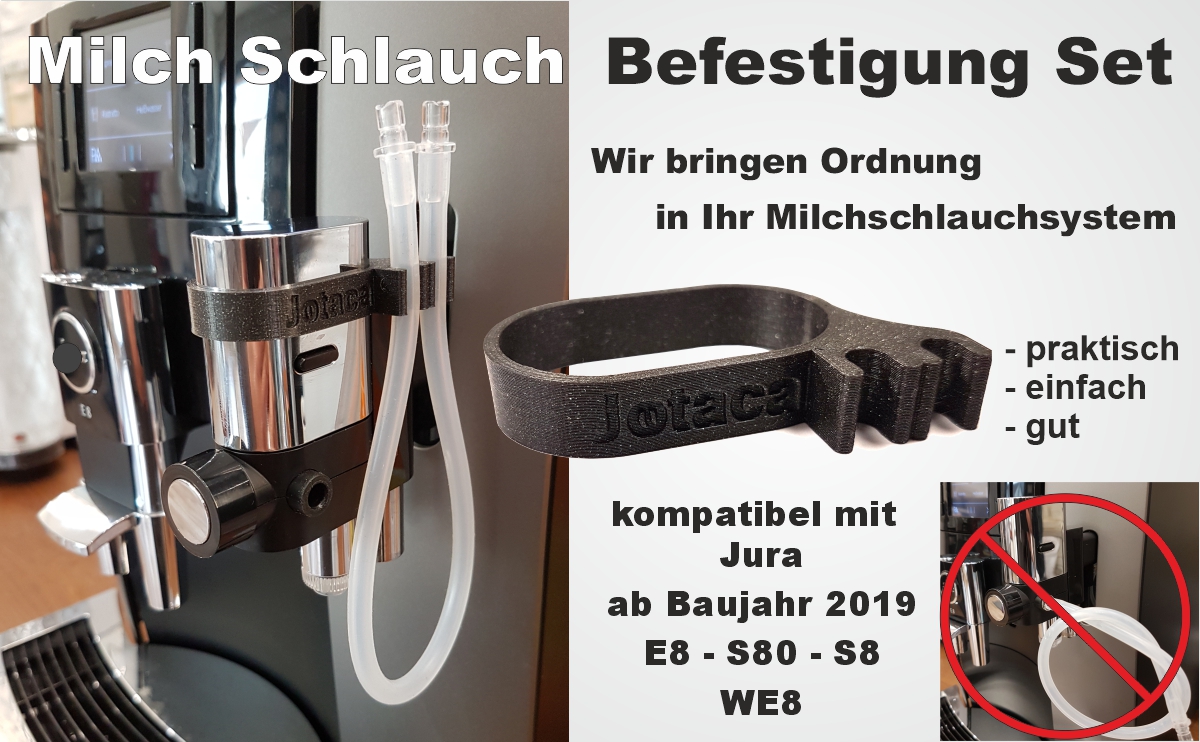 Jotaca Milchschlauchhalter Befestigung passend Jura Kaffeevollautomat E8 S8(EA) S80 WE8 ab Baujahr 2019