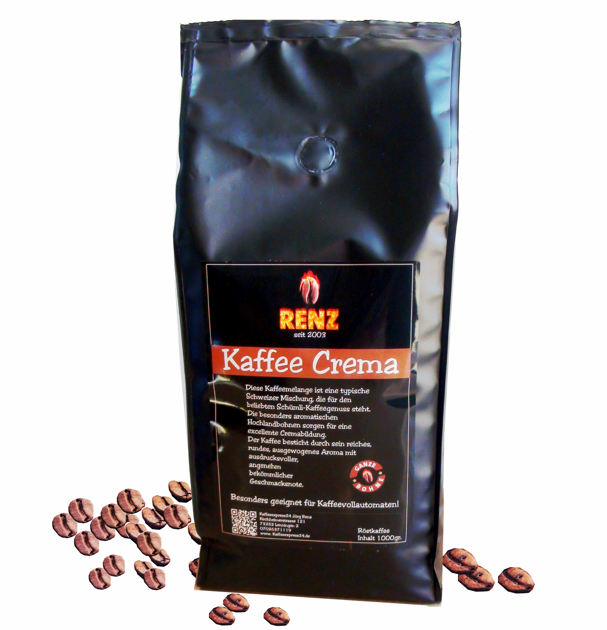 Renz Kaffee Crema Bohnen 1000g